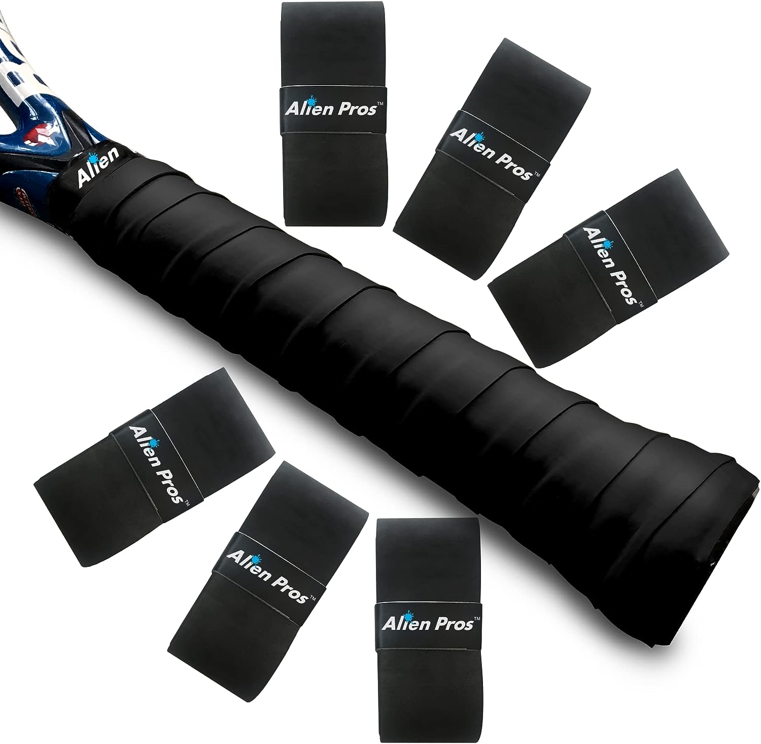 Tennis Racket Grip Tape (6 Grips) – Precut and Light Tac Feel Tennis Grip – Tennis Overgrip Grip Tape Tennis Racket – Wrap Your Racquet for High Performance (6 Grips)