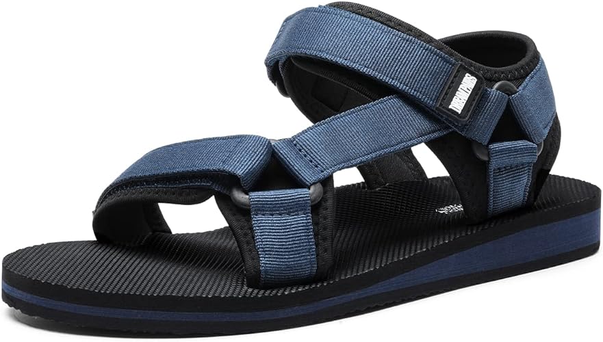 Mens Sandals, Lightweght Outdoor Hiking Sandals Waterproof Athletic Sports Walking Water Sandals With Soft Eva Midsole For Beach Summer Vocation Travel Adventure