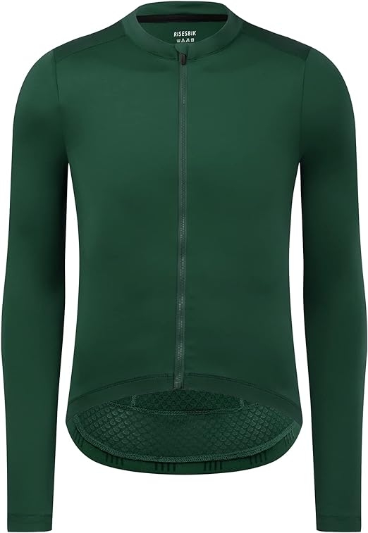 Men’s Long Sleeve Cycling Jersey Zipper Pocket Lightweight Aero Race Fit Pro Road Bike, UPF 50+ Biking Cycling Shirt