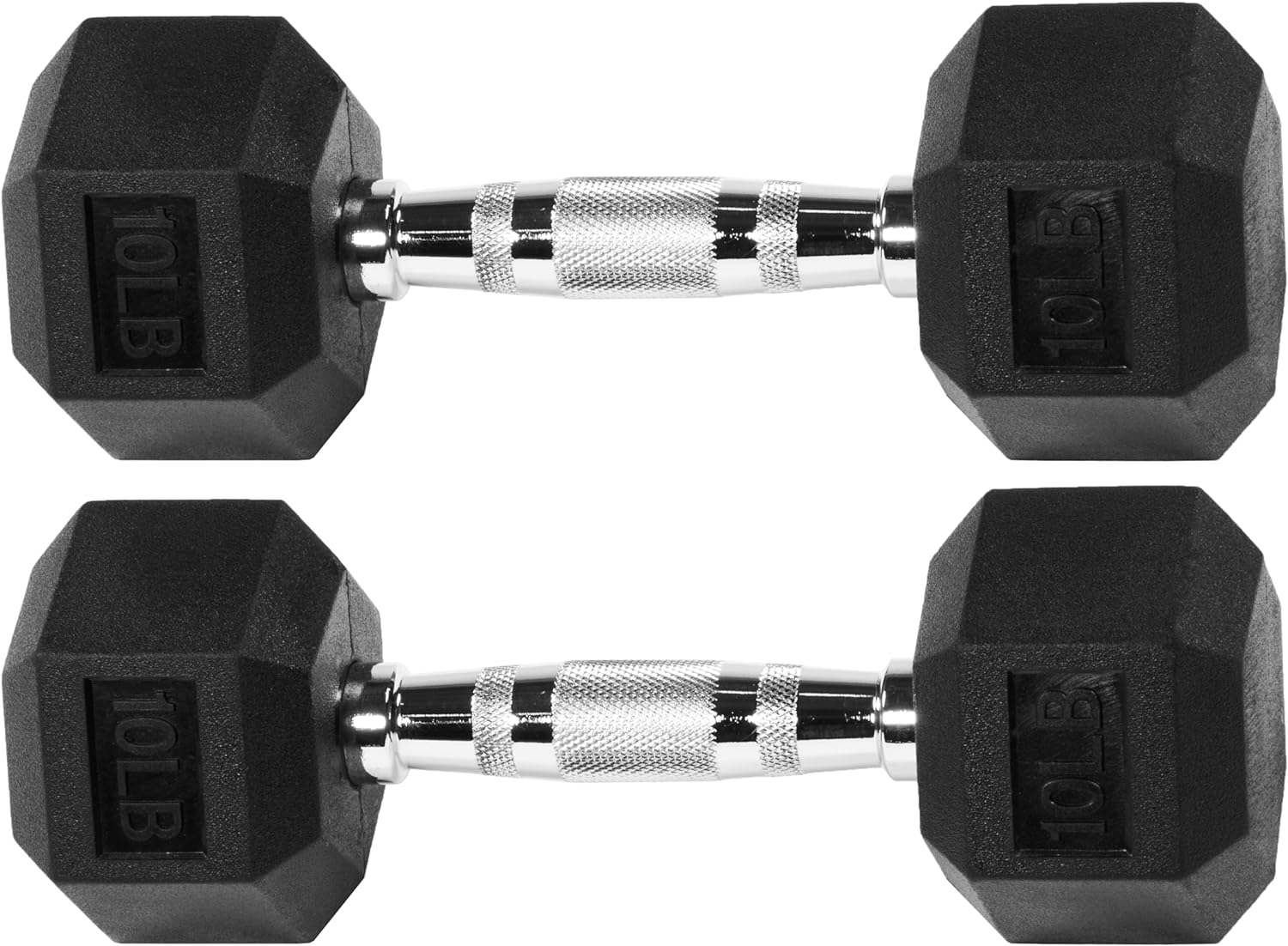 Signature Fitness Rubber Encased Hex Dumbbell, Pairs or Sets, Multiple Packages
